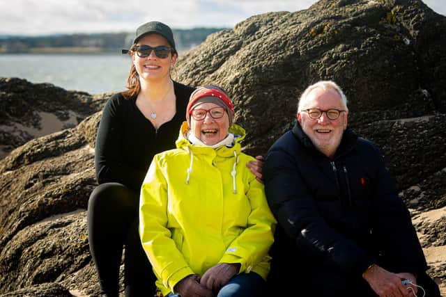 Becky Chapple hopes to encourage others to check themselves regularly and seek medical support straight away if anything feels abnormal. Chapple family (L-R) Becky, Susan, Neil.