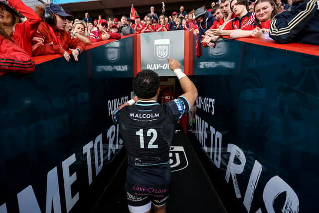 Glasgow Warriors' Sione Tuipulotu walks down the tunnel after the win over Munster in the BKT United Rugby Championship semi-final at Thomond Park, Limerick, on 15 June 2024. (Photo by Ben Brady/INPHO/Shutterstock)