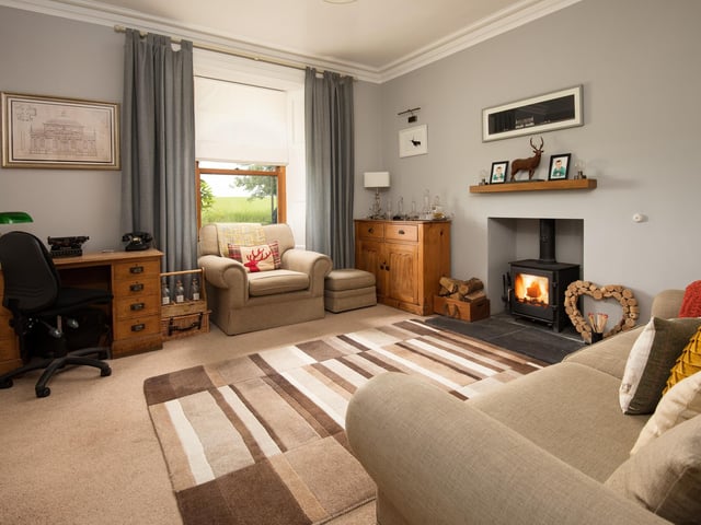 Exterior: There is decking in the garden, overlooking a large lawn to the splendid greenery of the rolling Borders countryside beyond.
Contact: Rettie & Co.