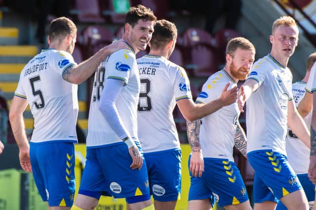 Kyle Lafferty celebrates scoring his and Kilmarnock's third goal of the 4-0 Scottish Cup win against Stenhousemuir