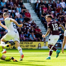 Barrie McKay scores to make it 2-0 to Hearts as the Tynecastle side defeat Ross County on opening day. Picture: SNS