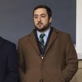 Hibs owner Ron Gordon (left) with son Ian, the club's head of recruitment. (Photo by Ross MacDonald / SNS Group)