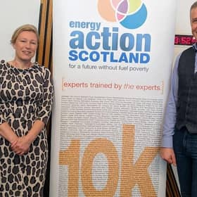 ​Gillian Martin MSP and Frazer Scott, CEO of Energy Action Scotland