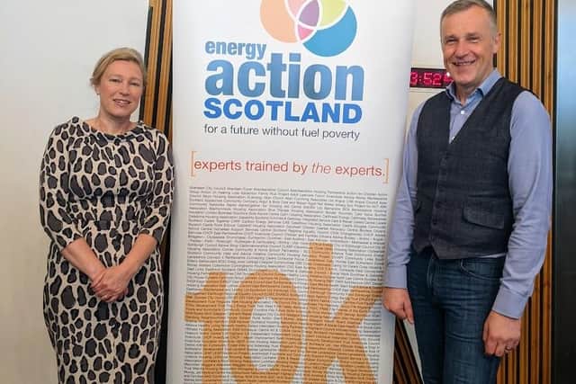 ​Gillian Martin MSP and Frazer Scott, CEO of Energy Action Scotland