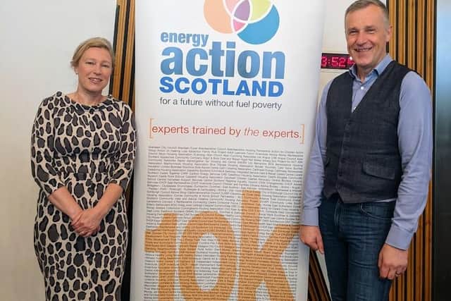 Gillian Martin MSP and Frazer Scott, CEO of Energy Action Scotland