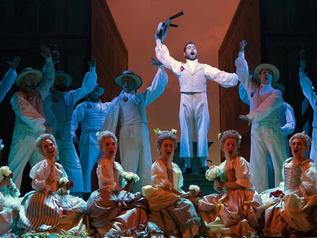 A dress rehearsal for the Scottish Opera's production of Gilbert and Sullivan's The Gondoliers, at the Theatre Royal in Glasgow.