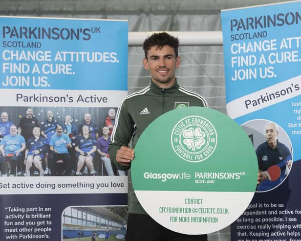 Celtic's Matt O'Riley during a photocall to promote the launch of Celtic's walking football programme in collaboration with Parkinson's UK and Glasgow Life at Toryglen Regional Football Centre.  (Photo by Craig Foy / SNS Group)