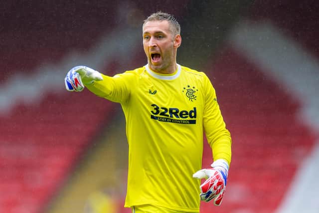 Rangers goalkeeper Allan McGregor, who celebrated his 39th birthday in January, is out of contract at the end of the season. (Photo by Willie Vass/Pool via Getty Images)