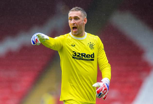 Rangers goalkeeper Allan McGregor, who celebrated his 39th birthday in January, is out of contract at the end of the season. (Photo by Willie Vass/Pool via Getty Images)