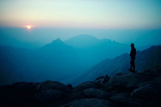 Goatfell, a popular destination for walkers, surrounded by landscapes shaped by glaciers on the Isle of Arran