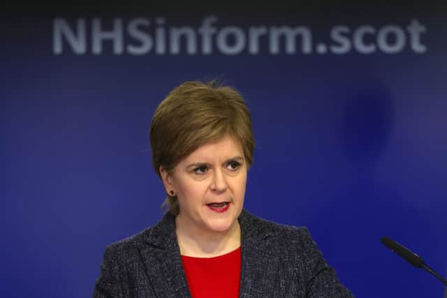 First Minister Nicola Sturgeon during a press conference on winter pressures in the NHS, at St Andrews House in Edinburgh.