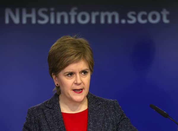 First Minister Nicola Sturgeon during a press conference on winter pressures in the NHS, at St Andrews House in Edinburgh.