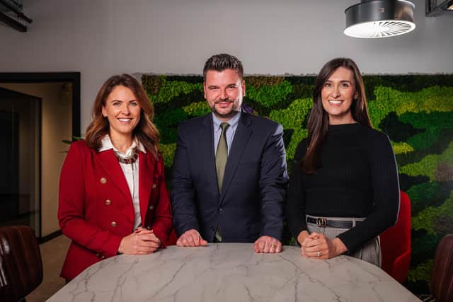 Kim Stephen, Ryan Crighton and Rhona Gillan, head of marketing.