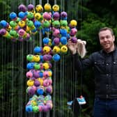 Sir Chris Hoy unveiled a new installation at the Royal Botanic Garden in Edinburgh commissioned by The National Lottery to inspire change and to encourage the public to think about how they might use some of the £30million raised for good causes each week in their own communities.  The installation is made up of 636 National Lottery balls to represent the 636,000 projects that have been supported over the last 27 years.
Picture: Michael Gillen