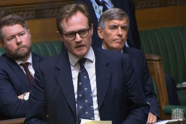Former soldier and Conservative MP Tom Tugendhat gave an emotional speech about the withdrawal of western forces from Afghanistan and the swift Taliban victory that followed (Picture: House of Commons via PA)