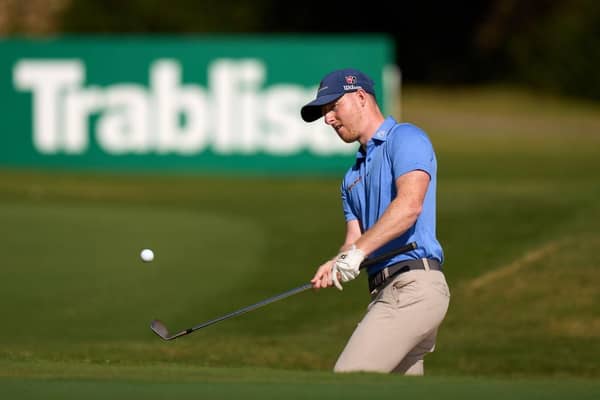 Craig Howie plays out of the 13th greenside bunker in the second round of the Rolex Challenge Tour Grand Final supported by The R&A at Club de Golf Alcanada in Mallorca. Picture: Angel Martinez/Getty Images.