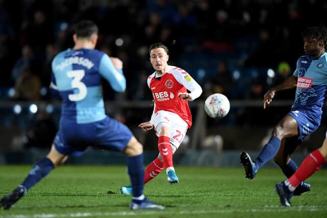 Barrie McKay, pictured in action for Fleetwood, has signed for Hearts.