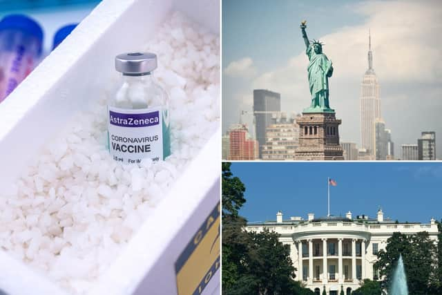 Can you travel to the US with the AstraZeneca vaccine?. Picture: Getty/Canva