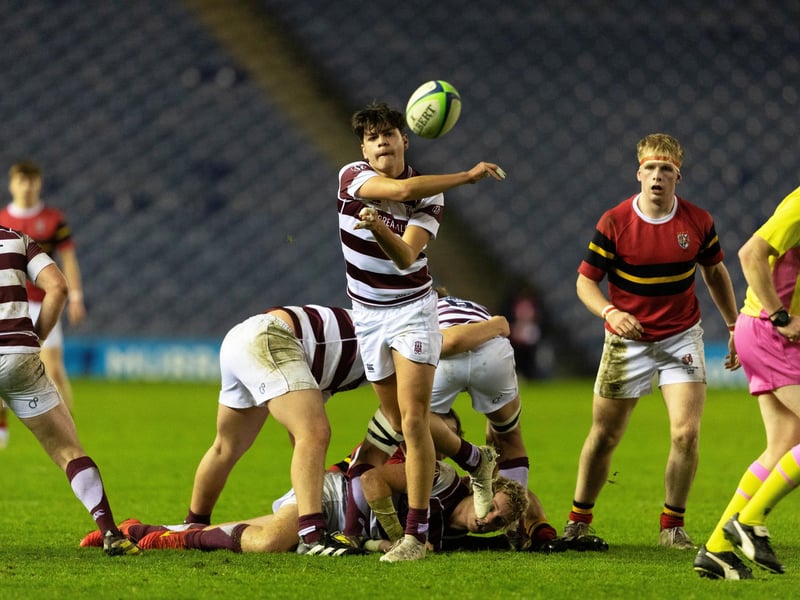 George Watson's in action during the Scottish Schools U-18 Cup Final against Stewart's Melville College at Murrayfield.