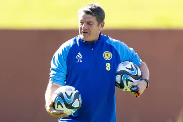 John Carver during a Scotland training session at Lesser Hampden.