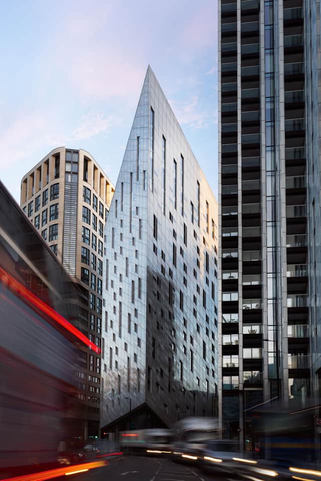 Housed in a distinctive, angular, silver-fronted building, Montcalm East is located between upscale hipsterville central Shoreditch and the corporate epicentre of the City. Pic: Contributed