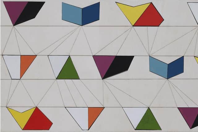 Hetty Haxworth, Constructed Landscape, Painted relief on wood, 55x43cm