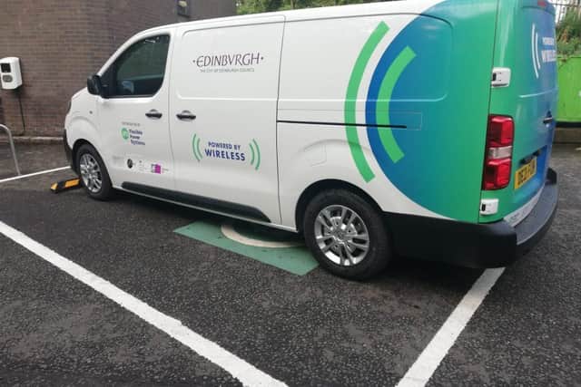 Electric vans will be able to power up by parking over a special charging pad - the technology could help entirely driverless vehicles to become a reality by removing the need to plug in to a socket