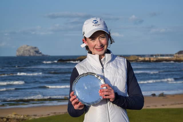 Grace Crawford, pictured after winning the North Berwick Ladies Club Championship earlier this year, delivered one of Scotland's singles successes at Woodhall Spa.