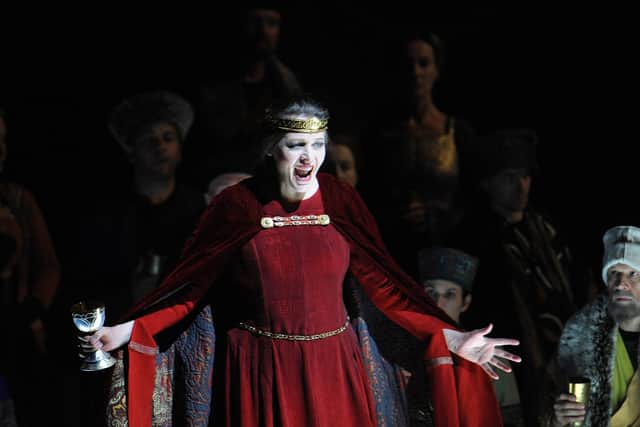 Tatjana Seran performs as Lady Macbeth during a dress rehearsal of Guiseppe Verdi's opera Macbeth, directed by Peter Stein and conducted by Ricardo Muti, in Salzburg, 2011. PIC: Wildbild/AFP via Getty Images