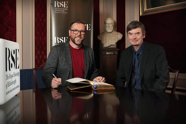 Damian Barr and Sir Ian Rankin took part in an in-converation event at the Royal Society of Edinburgh. Picture: Stewart Attwood
