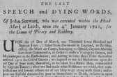 The Broadside on the execution of John Stewart. Picture NLS