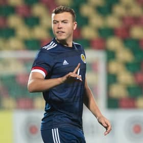 Hibs defender Ryan Porteous in action for Scotland Under-21s