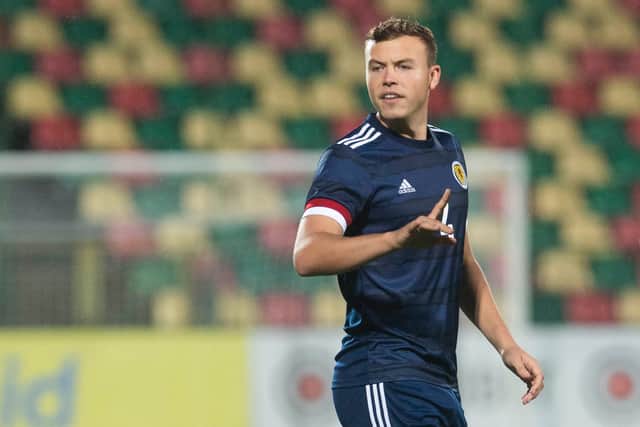 Hibs defender Ryan Porteous in action for Scotland Under-21s