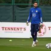 Craig Gordon pictured during a training session at the Oriam in Edinburgh on Friday ahead of Scotland's World Cup qualifier against Israel at Hampden on Saturday evening.(Photo by Craig Williamson / SNS Group)
