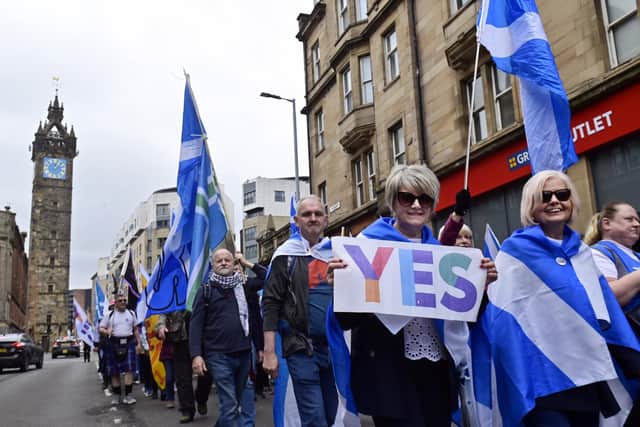 Scottish independence supporters marching in Glasgow (photo by John Devlin/National World)
