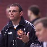 Motherwell coach John Philliben shows his frustration on the touchline against Hearts during his short spell as caretaker manager in 2001