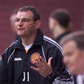 Motherwell coach John Philliben shows his frustration on the touchline against Hearts during his short spell as caretaker manager in 2001