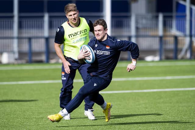 Darcy Graham trains with Edinburgh ahead of his first appearance since injuring his knee in early December. (Photo by Mark Scates / SNS Group)