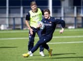Darcy Graham trains with Edinburgh ahead of his first appearance since injuring his knee in early December. (Photo by Mark Scates / SNS Group)