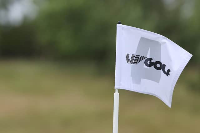 Pin flag flies during day one of the LIV Golf Invitational at The Centurion Club on June 09, 2022 in St Albans, England. (Photo by Matthew Lewis/Getty Images)