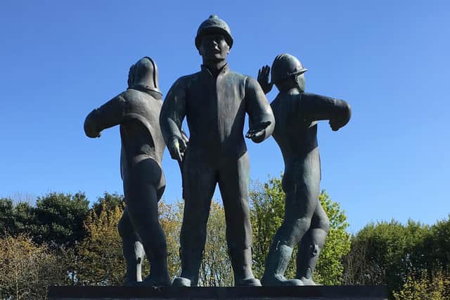 The memorial statue was erected to honour the 167 men who were killed in the Piper Alpha blast and fire