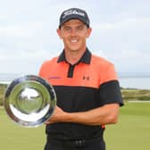 Grant Forrest poses with the Hero Open trophy following his victory at Fairmont St Andrews. Picture: Andrew Redington/Getty Images.