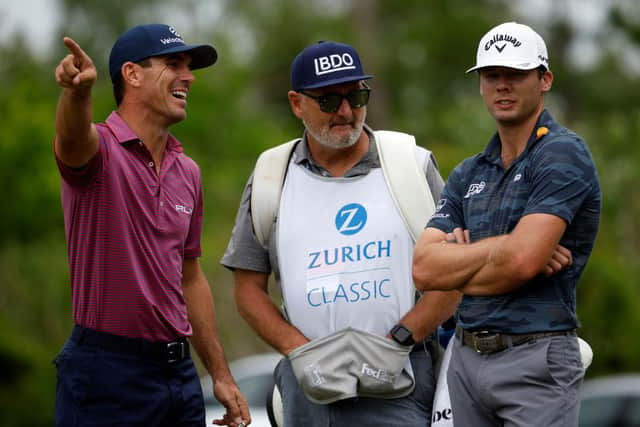 Billy Horschel and Sam Burns, pictured during the Zurich Classic of New Orleans, are both heading to The Renaissance Club for the Genesis Scottish Open. Picture: Chris Graythen/Getty Images.