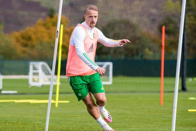 Celtic striker Leigh Griffiths has apparently looked sharp in training, and could be answer to Celtic's frontline derby dilemmas (Photo by Ross Parker / SNS Group)