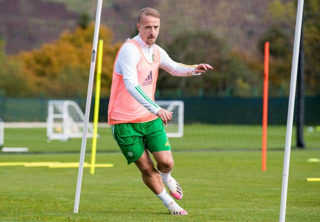 Celtic striker Leigh Griffiths has apparently looked sharp in training, and could be answer to Celtic's frontline derby dilemmas (Photo by Ross Parker / SNS Group)