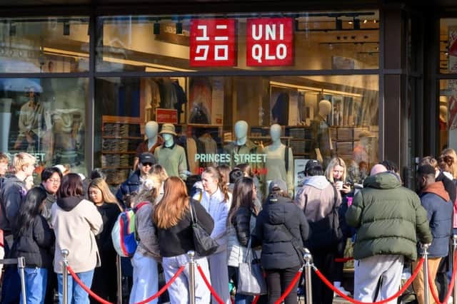 Hundreds of shoppers queued on Princes Street hours before the opening of Scotland's first UNIQLO store earlier this year
