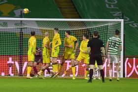 A sumptuously flighted free-kick in the 1-1- draw with Hibs gave David Turnbull a fifth goal in his last eight appearances for Celtic to confirm December's player of the month as the club's most influential  performer at present. (Photo by Ross MacDonald / SNS Group)