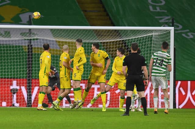A sumptuously flighted free-kick in the 1-1- draw with Hibs gave David Turnbull a fifth goal in his last eight appearances for Celtic to confirm December's player of the month as the club's most influential  performer at present. (Photo by Ross MacDonald / SNS Group)