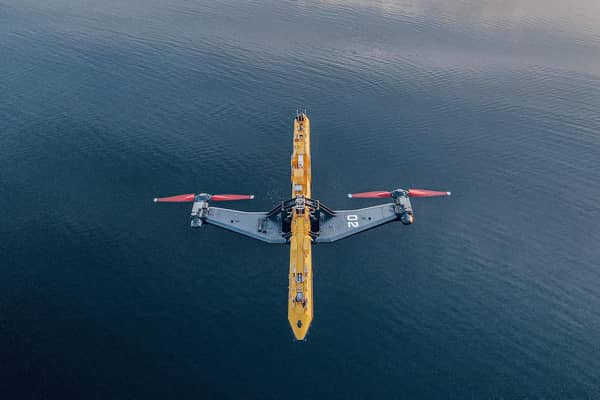 Orbital Marine Power is behind the distinctive O2 floating tidal turbine.