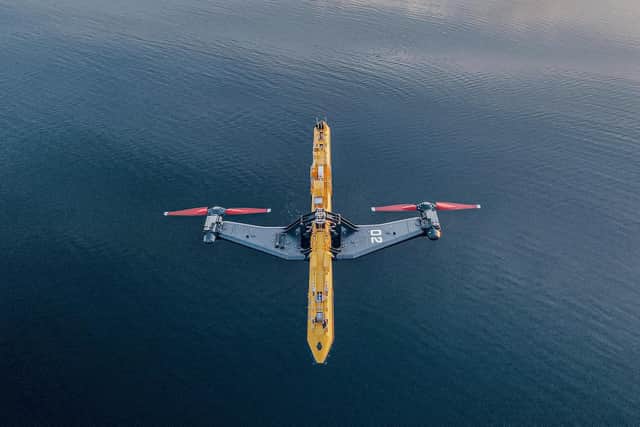 Orbital Marine Power is behind the distinctive O2 floating tidal turbine.